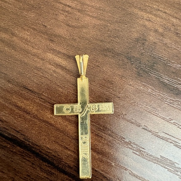 Gold Cross Pendant - Picture 2 of 2